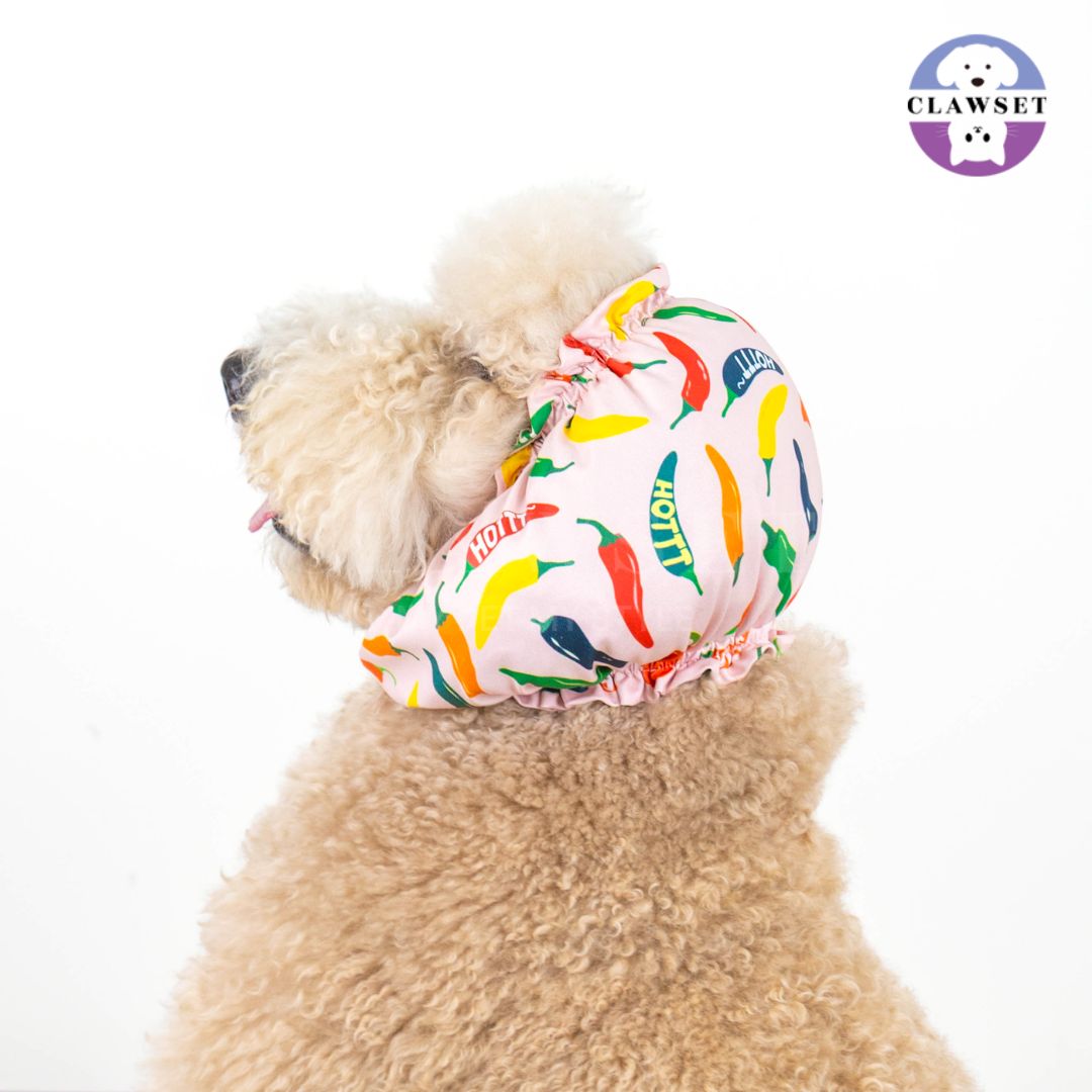 Clawset - Pet Snood (Penutup Telinga Anjing & Kucing) - Veggies - Spicy Chilli