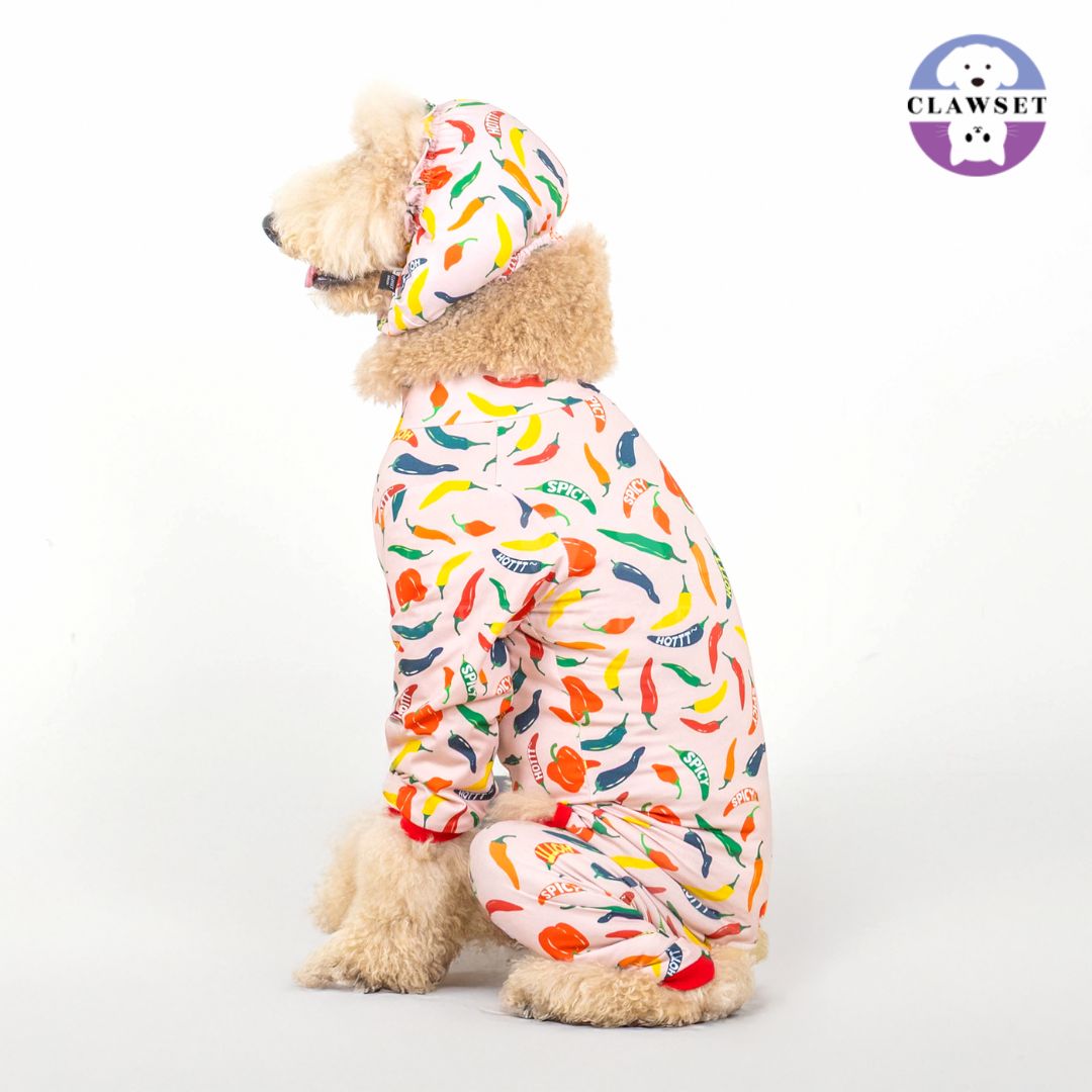 Clawset - Pet Snood (Penutup Telinga Anjing & Kucing) - Veggies - Spicy Chilli