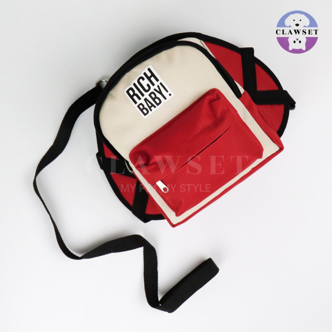 Clawset - Richy Bag - Bag with Leash Set (Tas Anjing & Kucing) - Cream