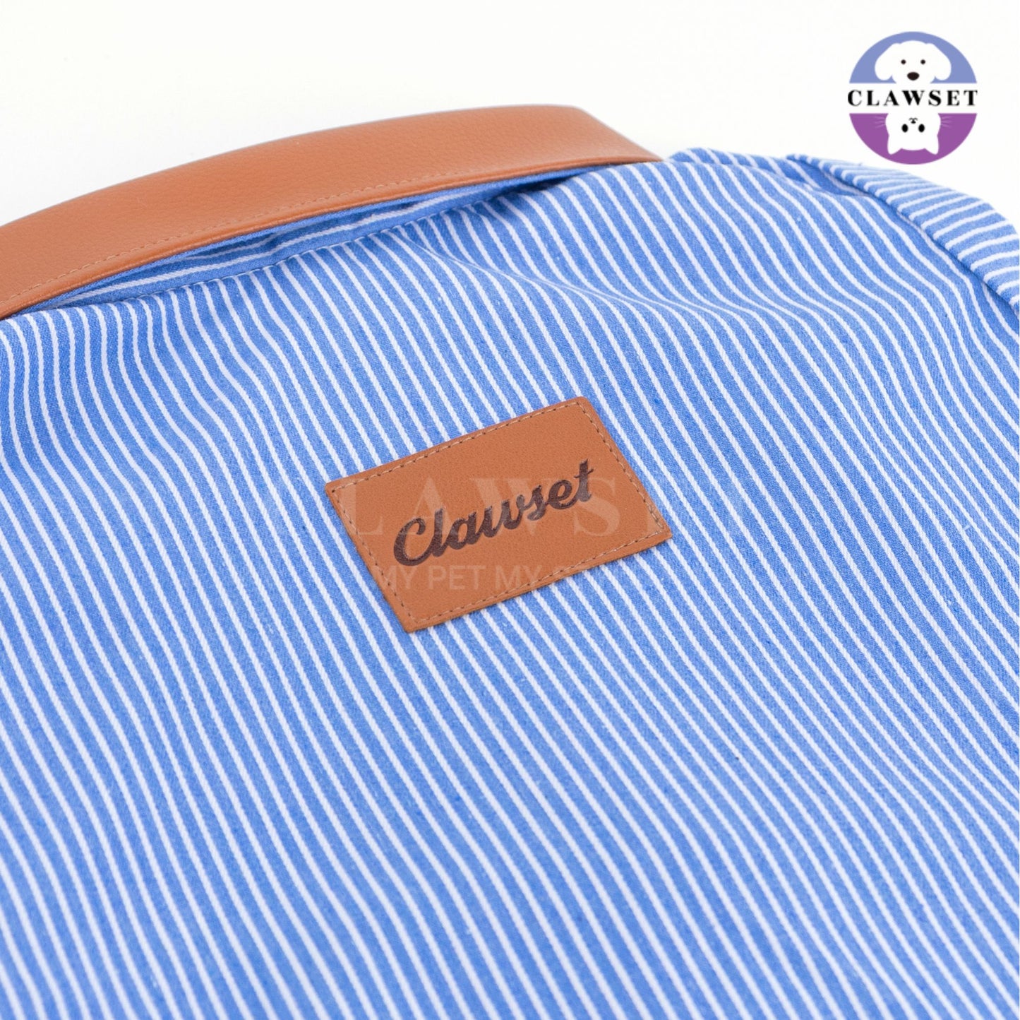 Clawset - Denim Collection - Pet Shirt - Strip Blue
