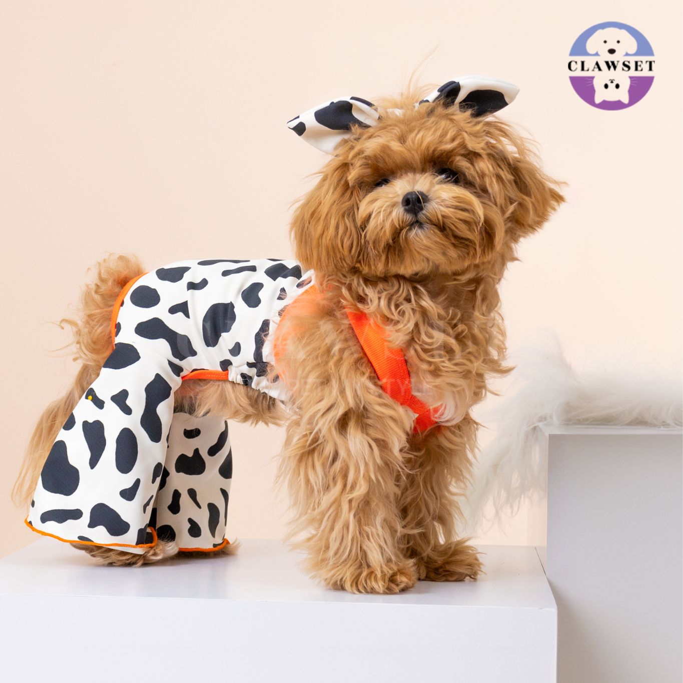 Clawset - Pet Shirt - Flare Jumpsuit - Cow