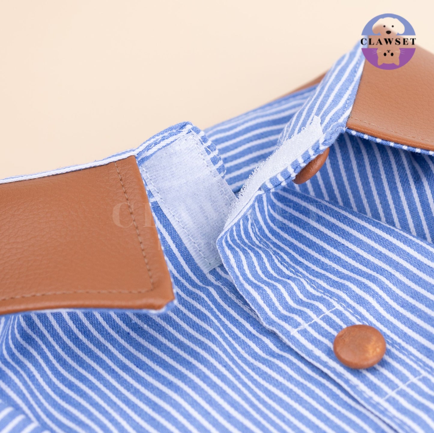 Clawset - Denim Collection - Pet Shirt - Strip Blue