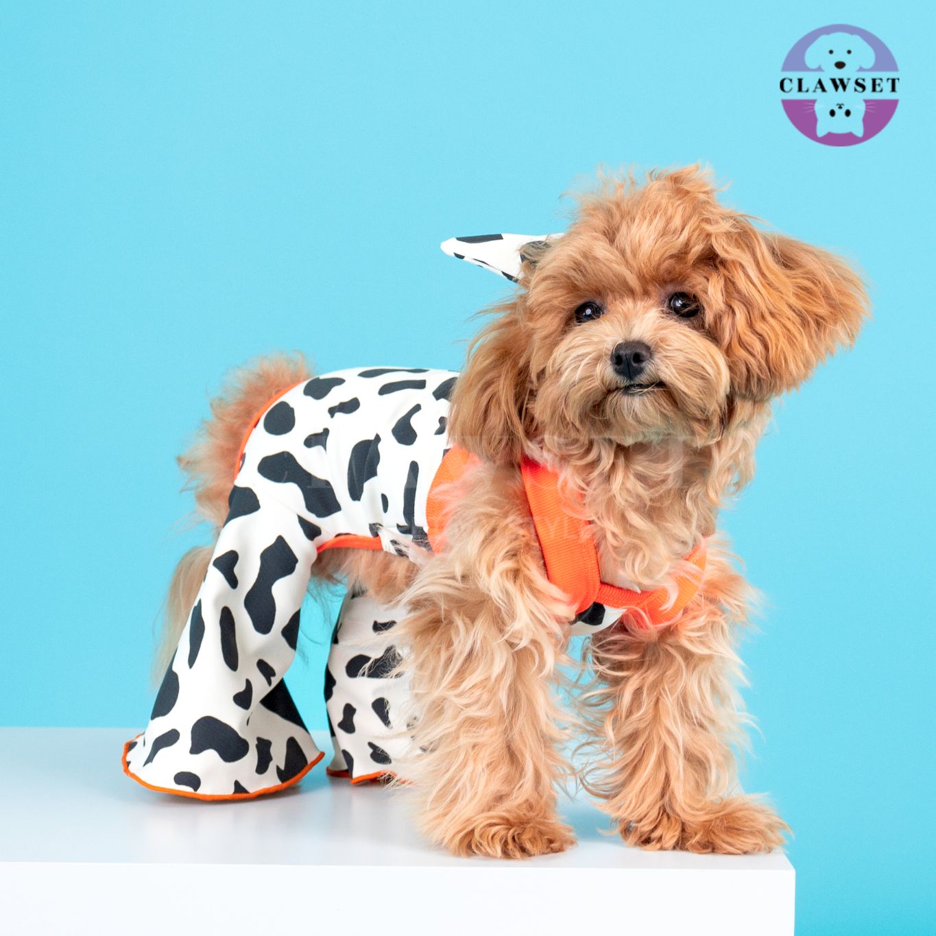 Clawset - Pet Shirt - Flare Jumpsuit - Cow