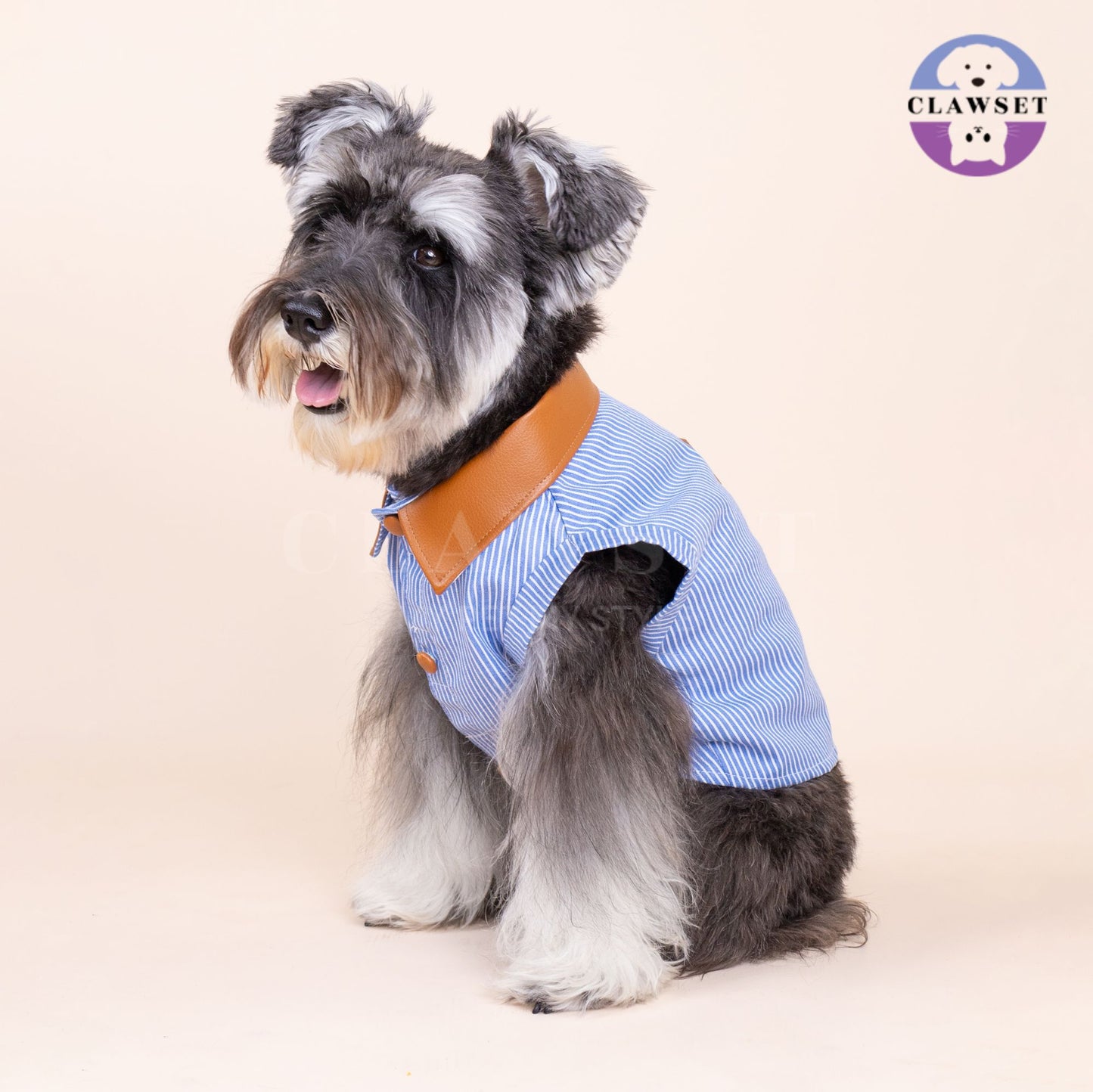 Clawset - Denim Collection - Pet Shirt - Strip Blue