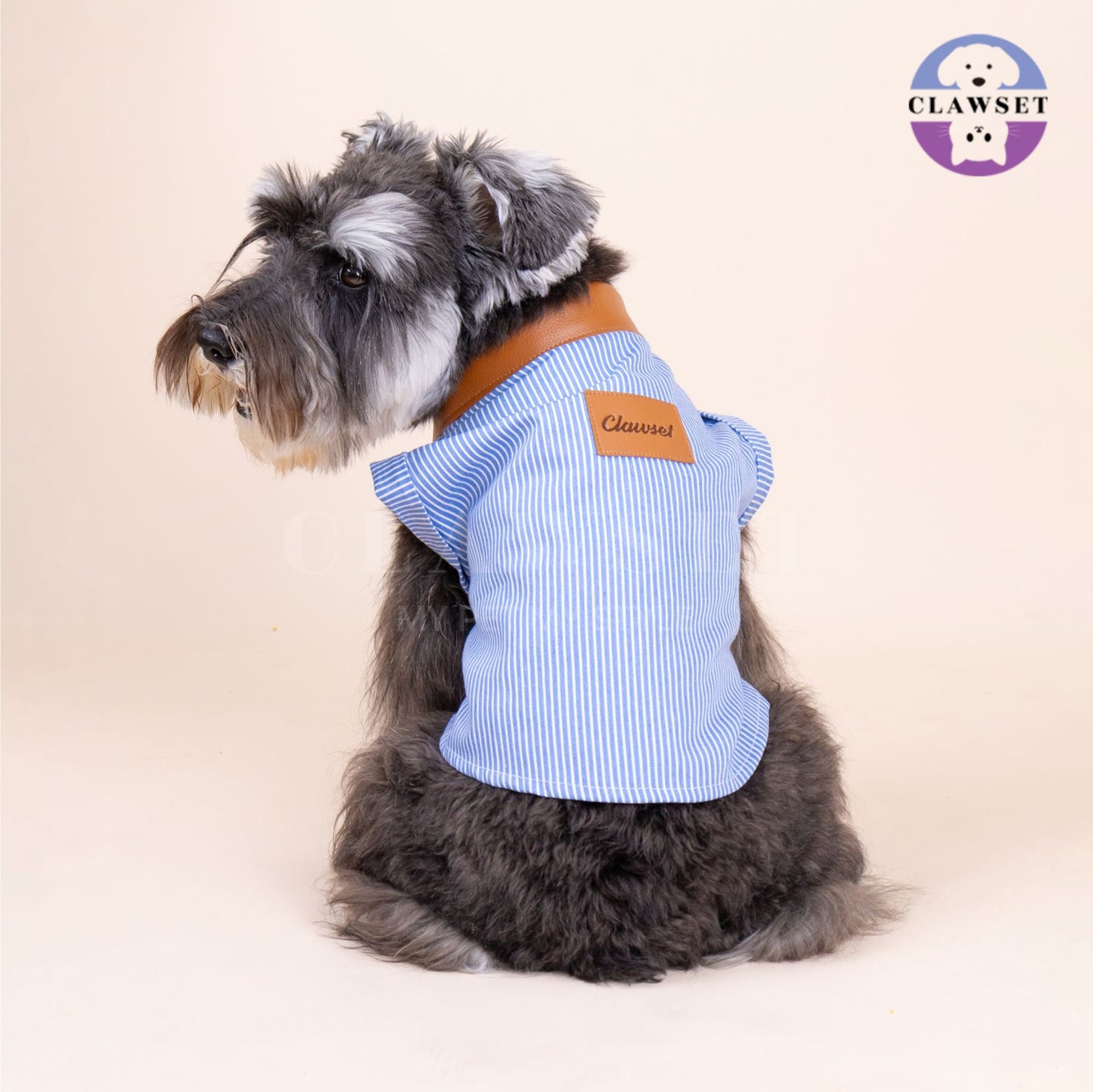 Clawset - Denim Collection - Pet Shirt - Strip Blue