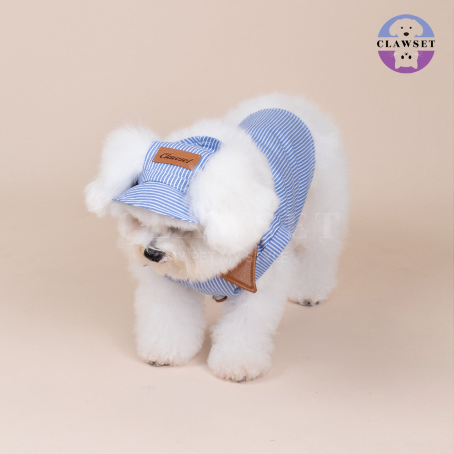 Clawset - Denim Collection - Pet Hat - Stripe Blue