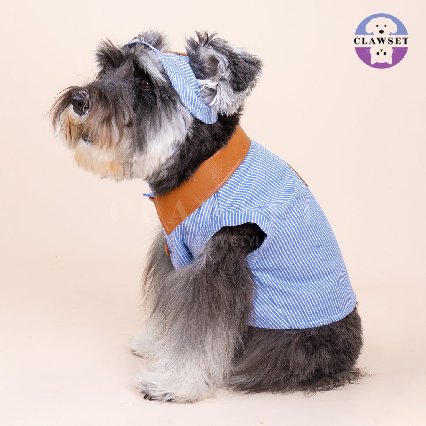 Clawset - Denim Collection - Pet Hat - Stripe Blue