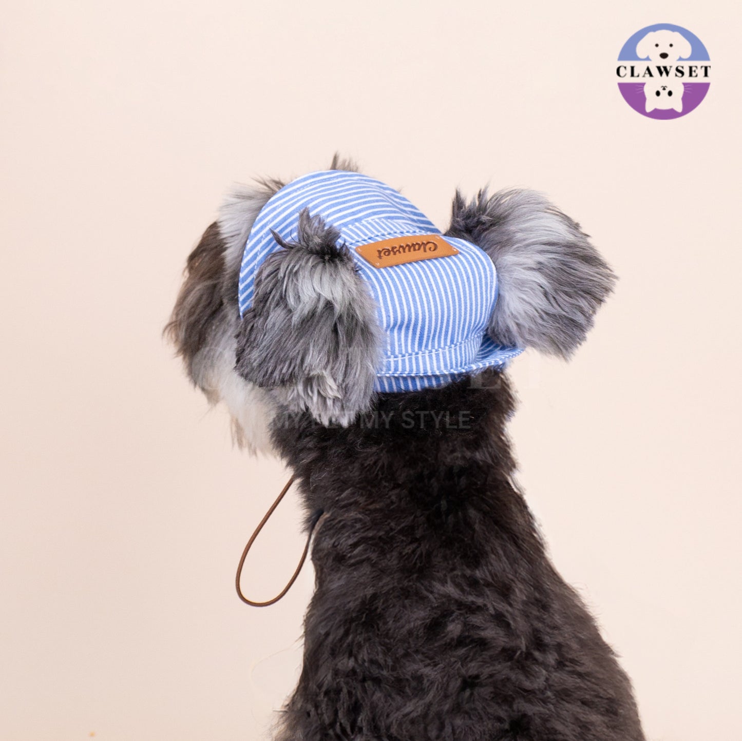 Clawset - Denim Collection - Pet Hat - Stripe Blue