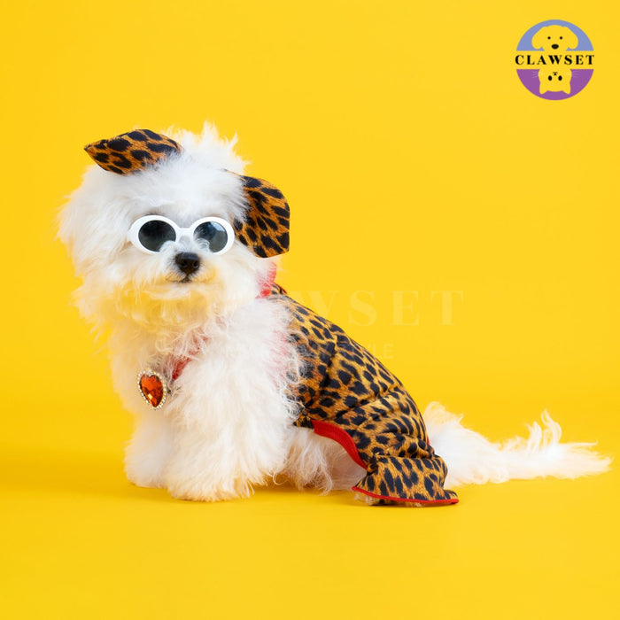 Jumpsuit Anjing & Kucing Flare – Motif Leopard