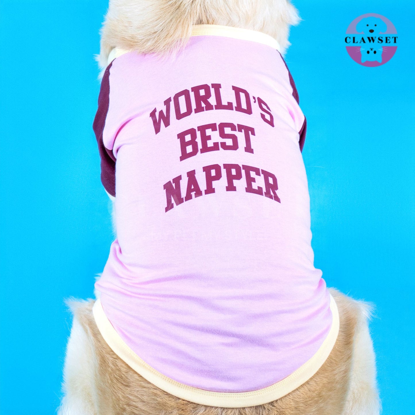 Clawset - Pet T-Shirt - Winner T Shirt - World's Best Napper - Pink