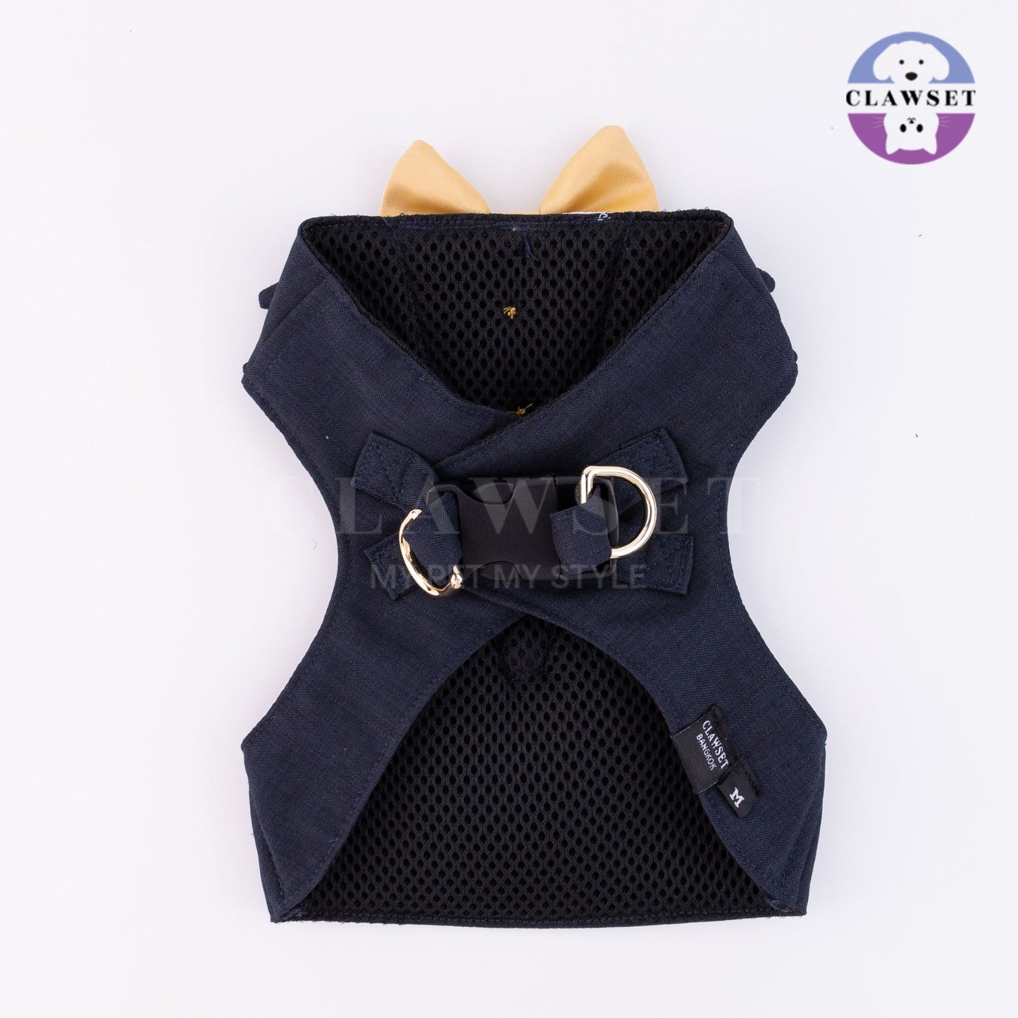 Clawset - Pet Fashion - Tuxedo Harness with Leash Set - Bride & Groom - Black