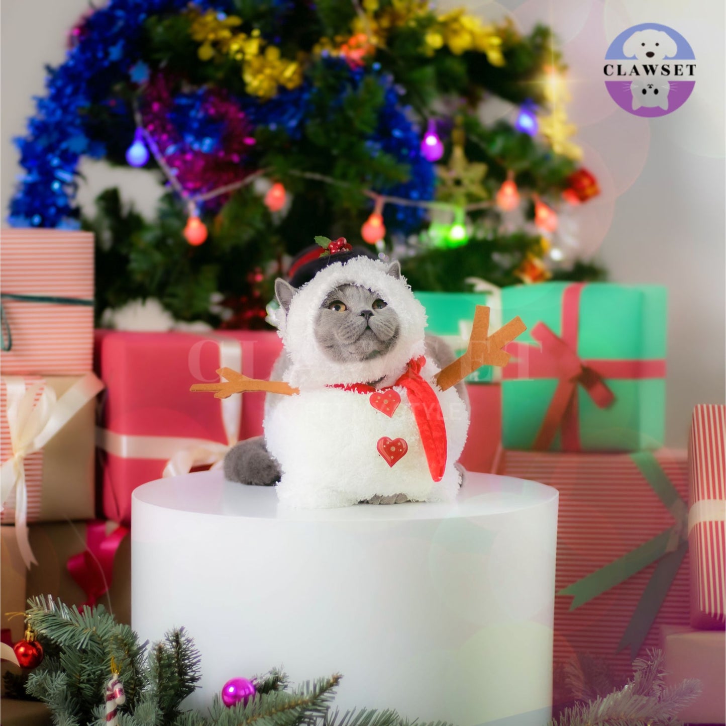 Clawset - Pet Costume - Merry X'Mas - Snowman
