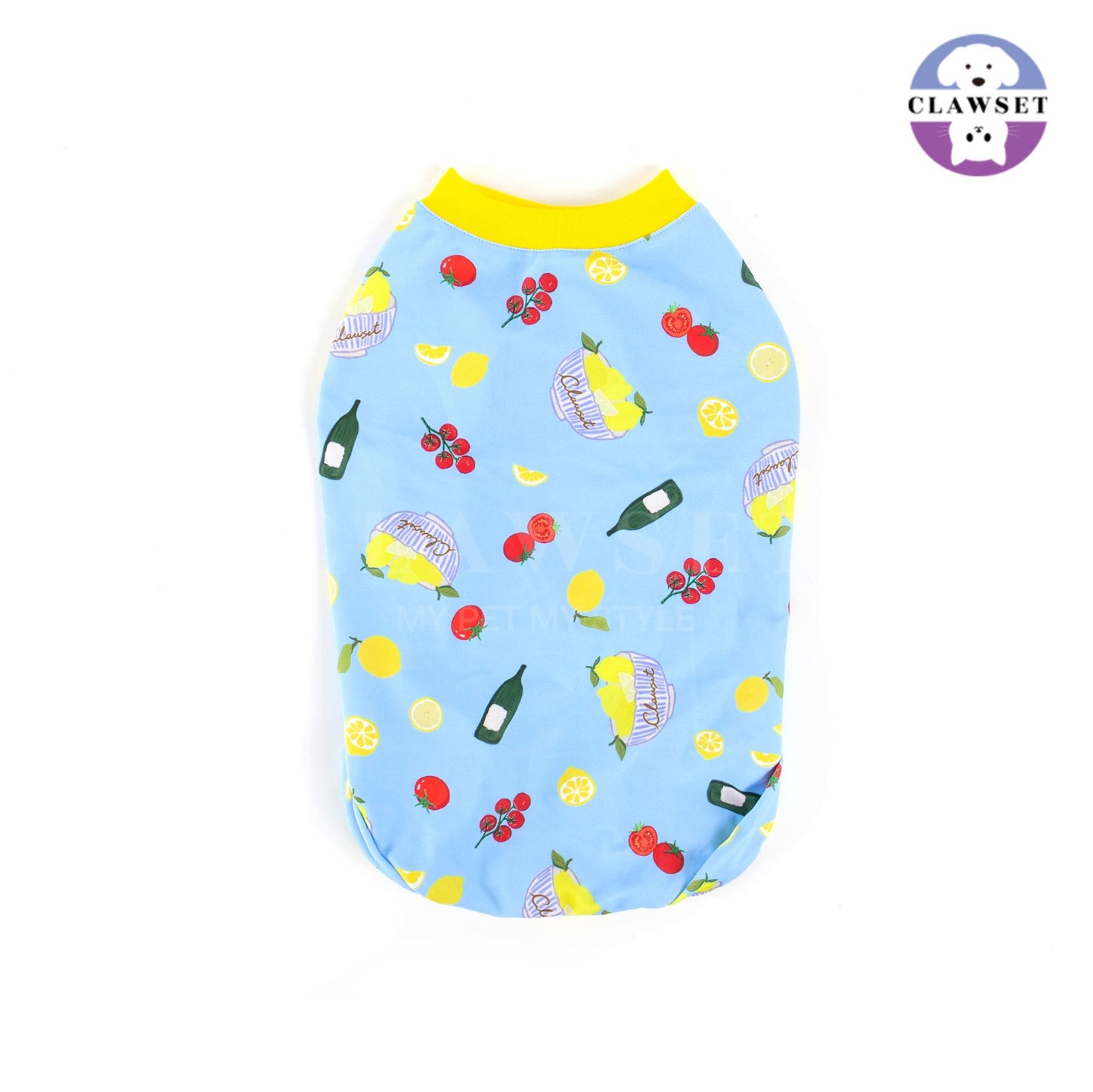 Clawset - Pet Activewear - Italian Summer - Lemon Blue
