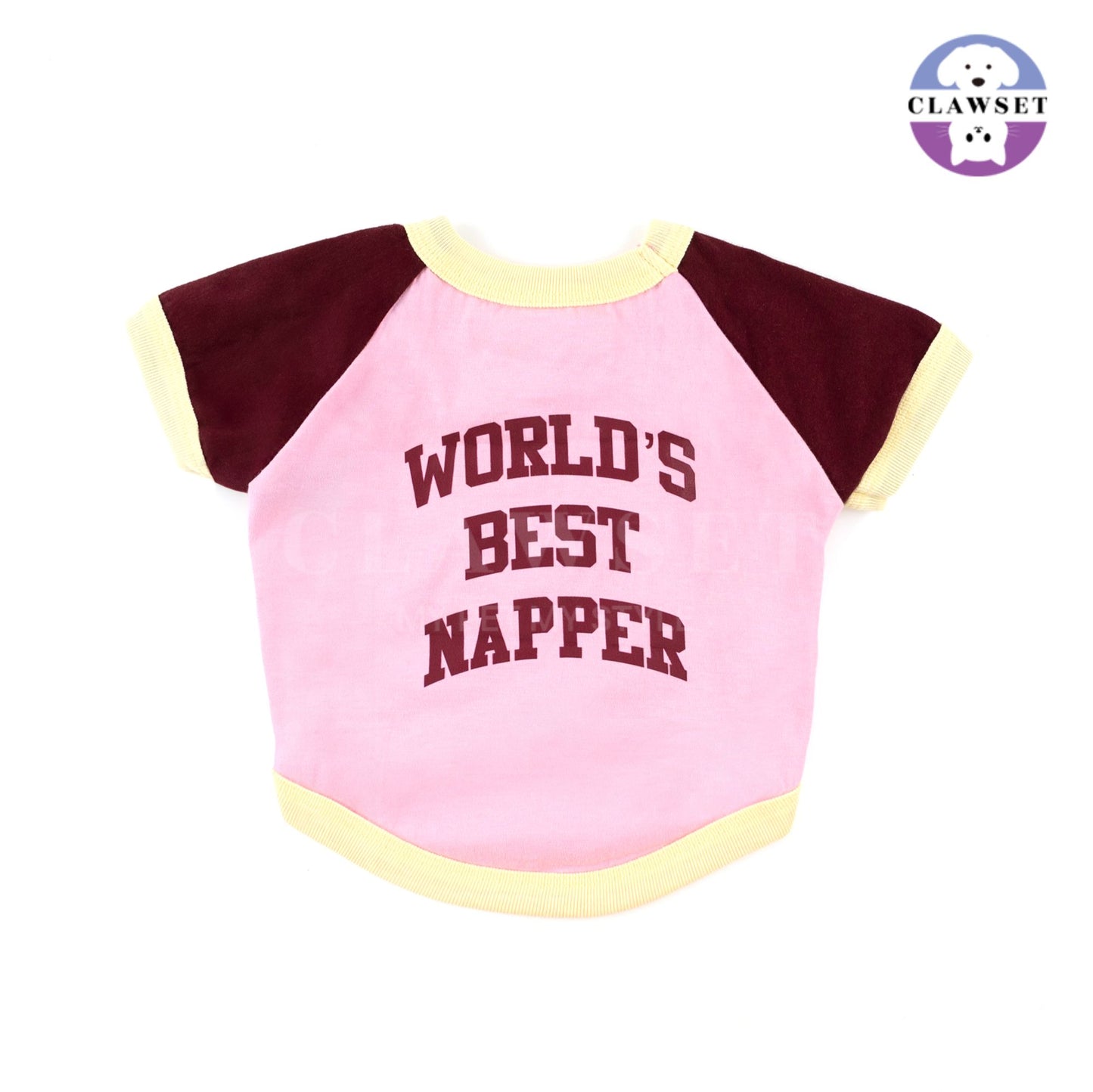 Clawset - Pet T-Shirt - Winner T Shirt - World's Best Napper - Pink