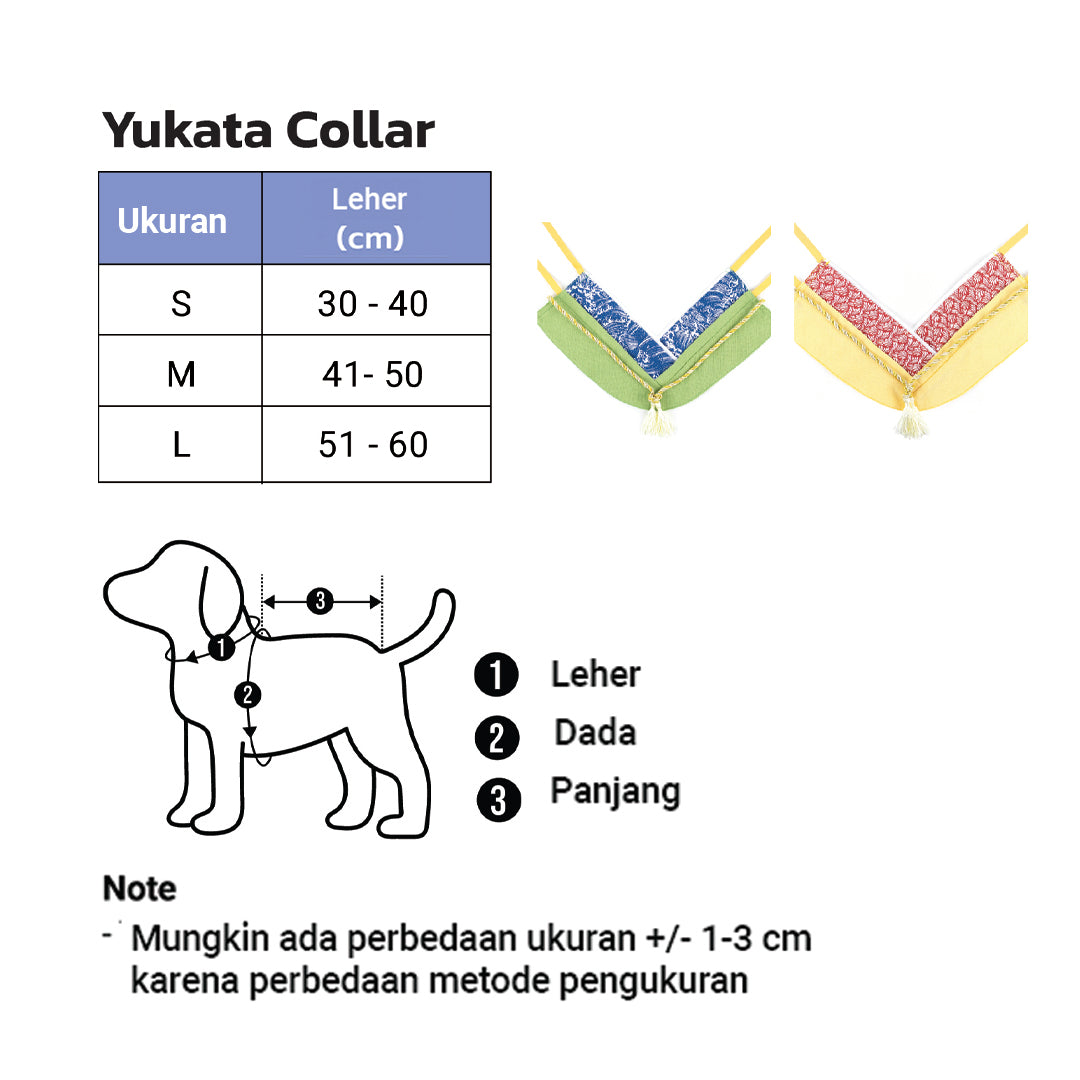 Clawset - Pet Fashion - Yukata Collar - Inusama Collection - Custard Yellow